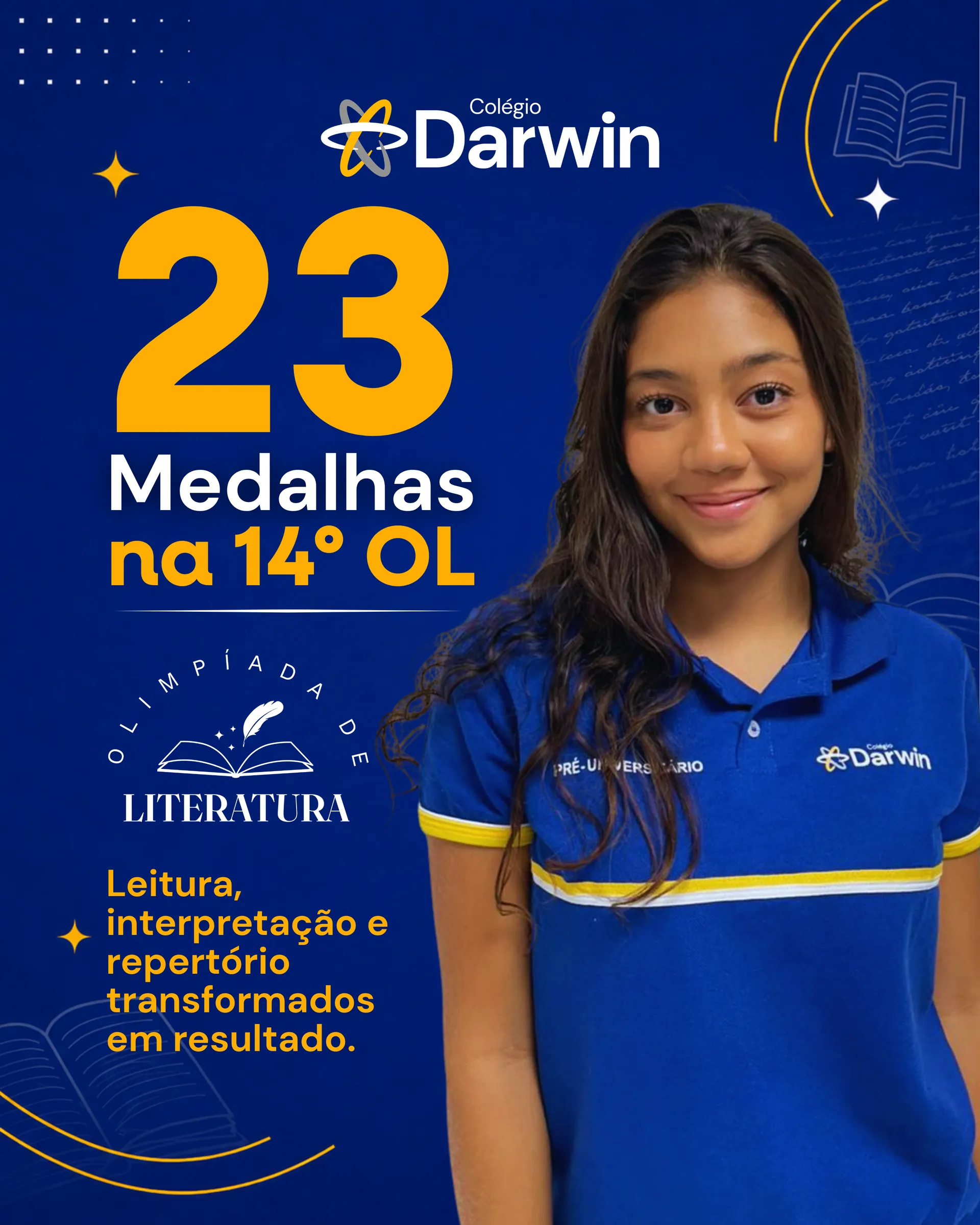 23 medalhas na 14ª Olimpíada de Literatura no Colégio Darwin